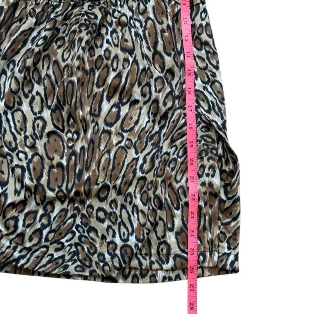 70s Vintage Flair Lingerie Nylon Leopard Print Vneck Slip Dress Small - Picture 4 of 6